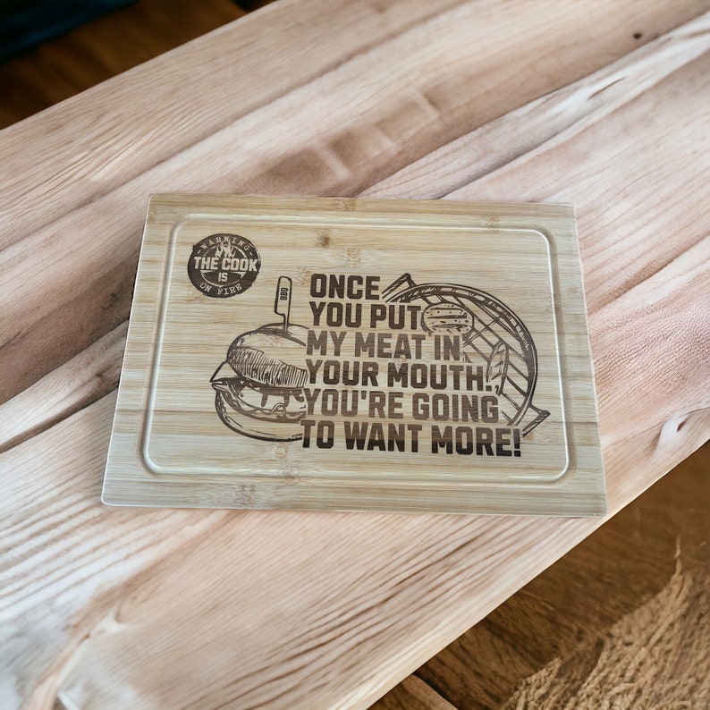 Engraved once you eat my meat cutting board image 1