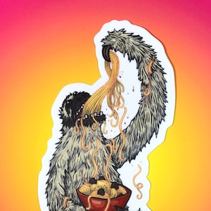 Sloth Eating Spaghetti Magnet image 1