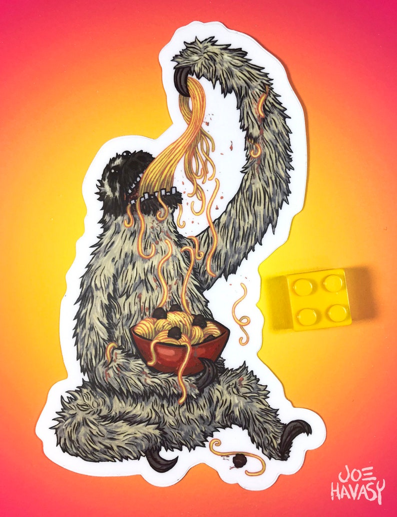 Sloth Eating Spaghetti Magnet Bild 2