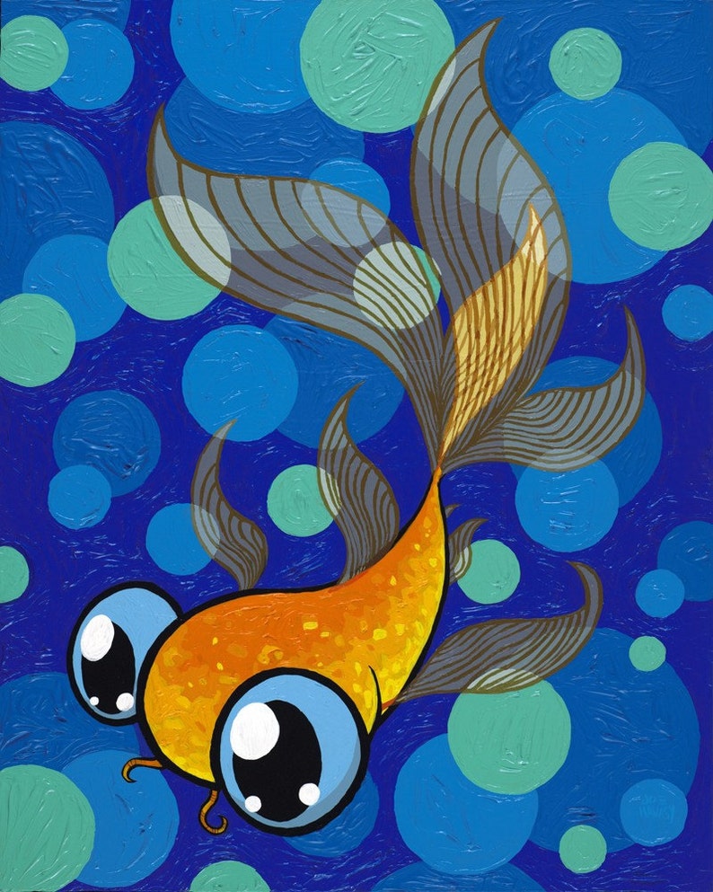 My Goldie 8x10 giclee Print of a goldfish image 1