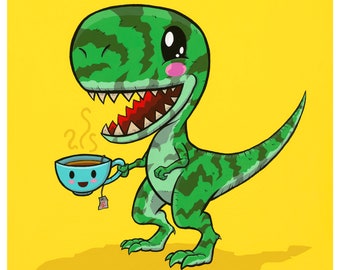 Tea Rex Print