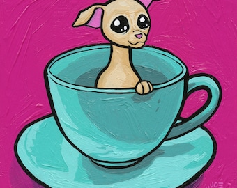 Puppy in a Cup Archival Print