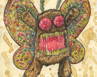 Mothy the Mothman Original Watercolor