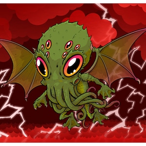 Niedlicher Cthulhu 11x14&quot; Druck