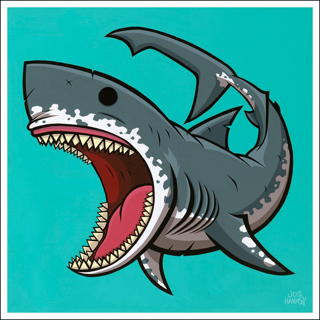 Great White Shark Print - Etsy