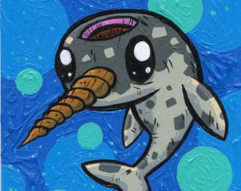 Gnarley The Narwhal 5 x 7 print