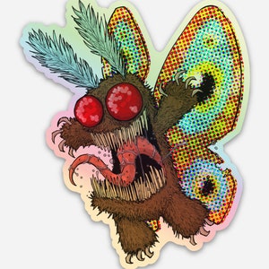 Holographic Moth Man Sticker