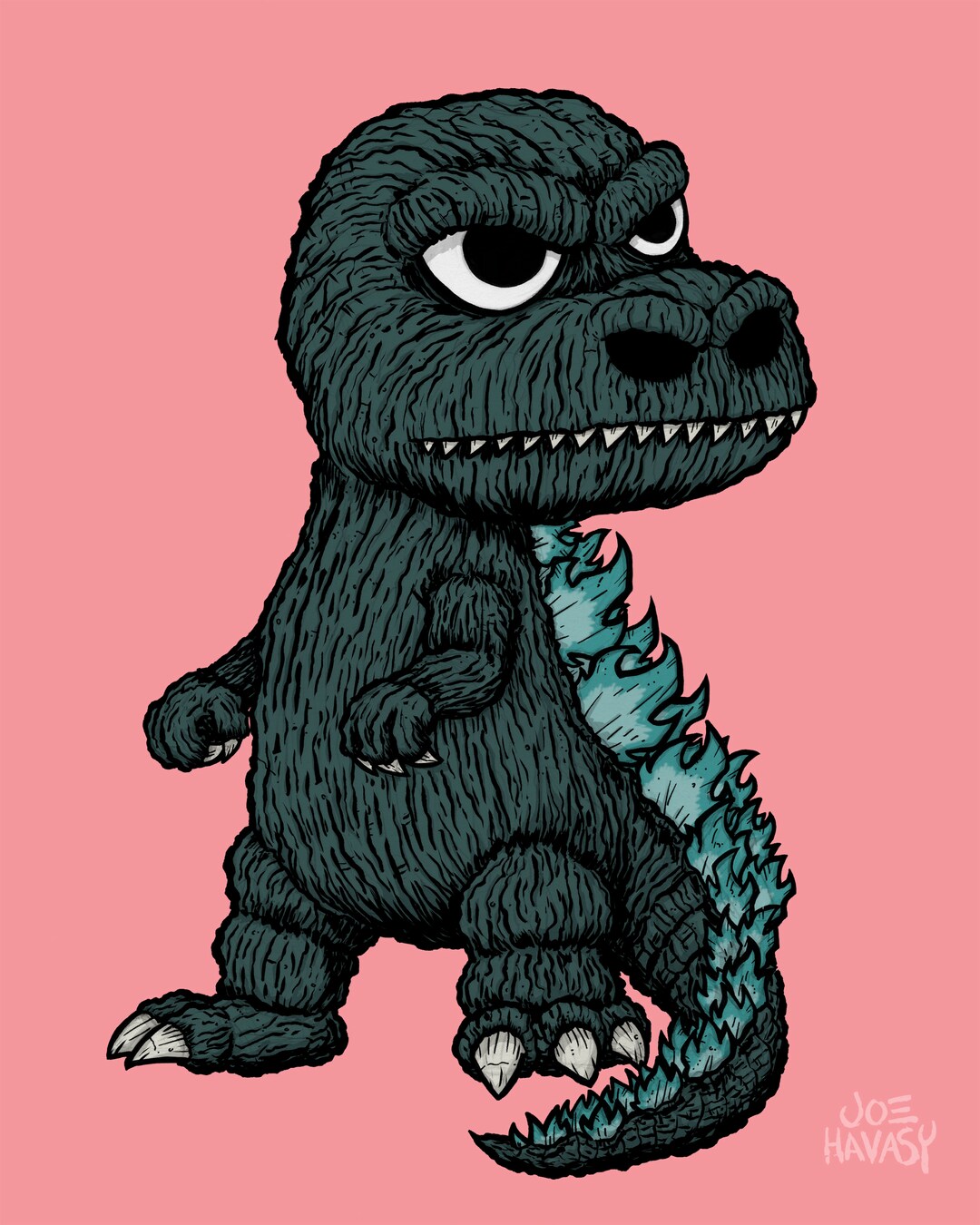 Mini Godzilla Giclee Print - Etsy
