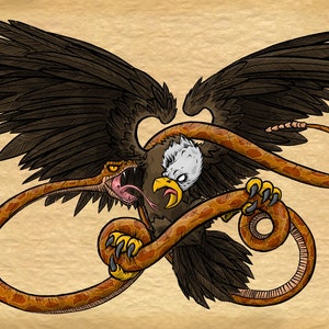 Eagle vs Snake 13x19&quot; Print