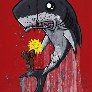 Impression jet d'encre Metsu Shoryuken Shark vs Seal 20 x 30 cm
