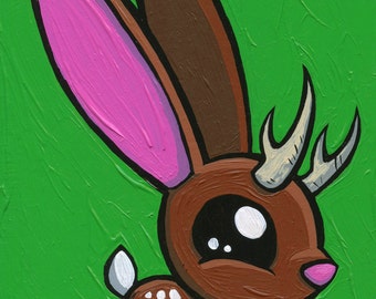 Jackalope Fawn 5 x 7 inch print