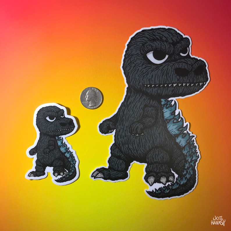 Baby Godzilla Sticker Available in two sizes image 2