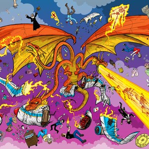 Turbulence 13x19&quot; Print Dragon Kaiju Attack