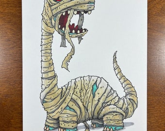 Brontosaurus Mummy Original Drawing