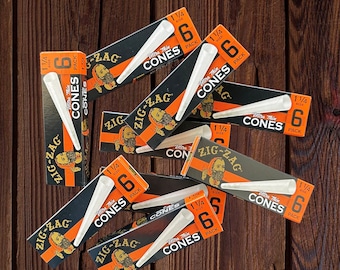 ZIG-ZAG  1 1/4 Size Ultra Thin Cones ( 6 Cones per pack )