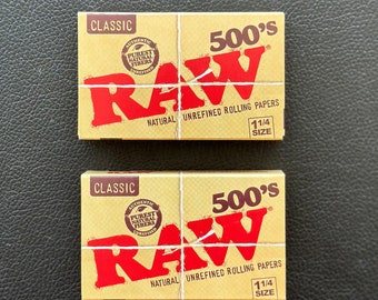 RAW 500's Classic 1 1/4 Size Rolling Paper - 2 Packs