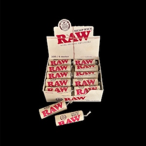 May include: A box of 20 RAW Hemp Wick, natural unbleached hemp and beeswax, 20 feet long or 6 meters. The box is open and shows the individual rolls of hemp wick. Two rolls are outside the box.