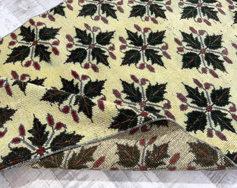 Tappeto da corridoio Oushak in lana fatto a mano: tappeto turco vintage da 2,6x8,9 piedi