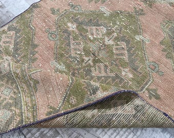Tappeto turco fatto a mano: tappeto vintage in lana Oushak 3x11