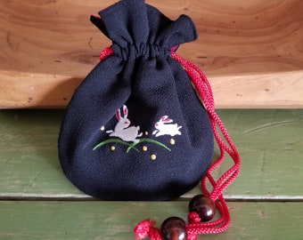 Vintage Little Rabbit Drawstring Bag