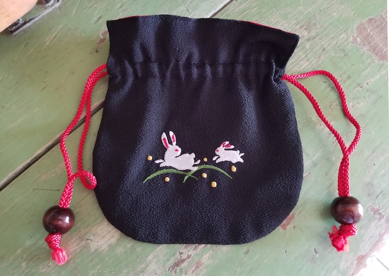 Vintage Little Rabbit Drawstring Bag