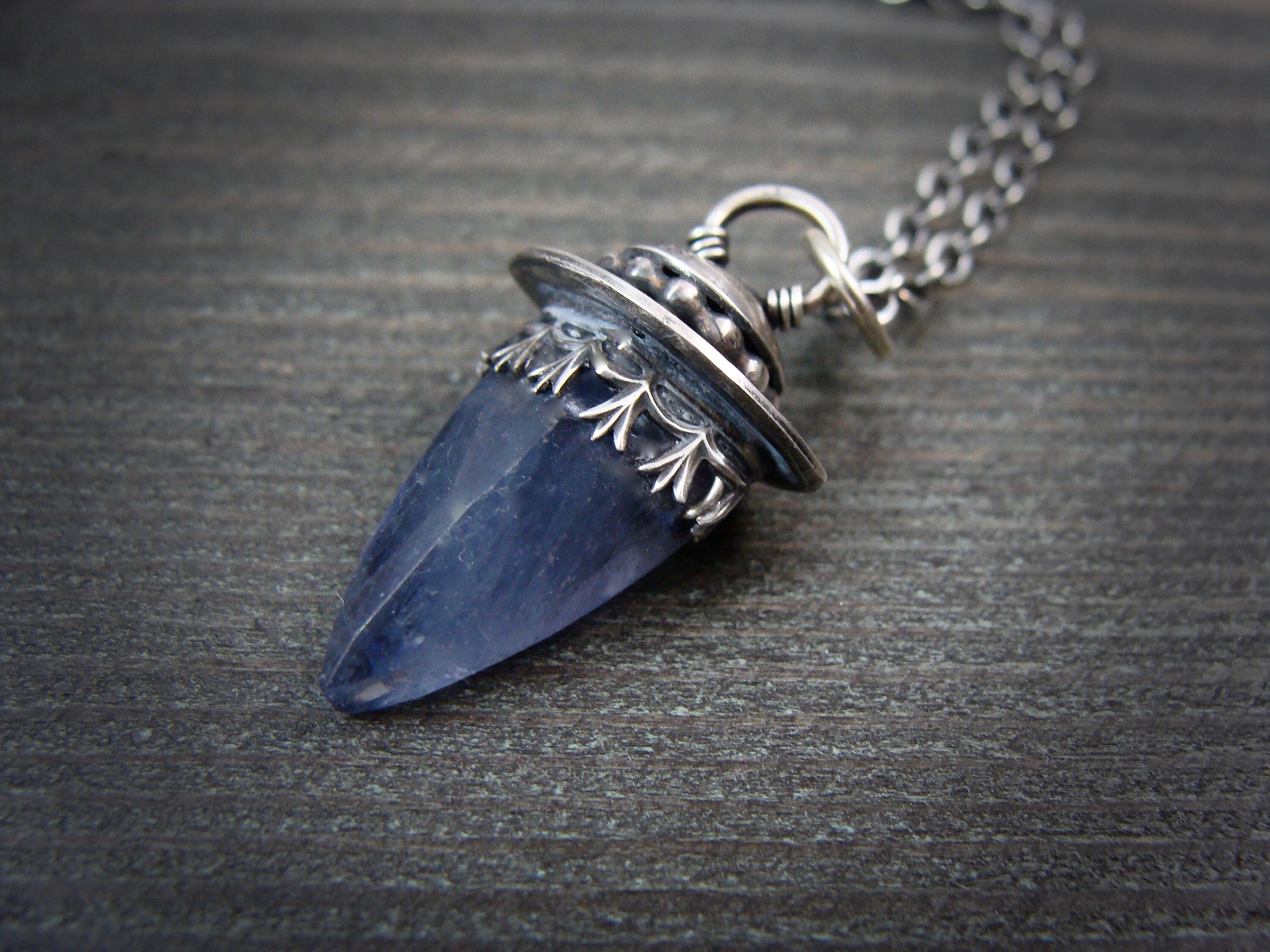 pendulum iolite pendant, layering pendants, gemstone pendant