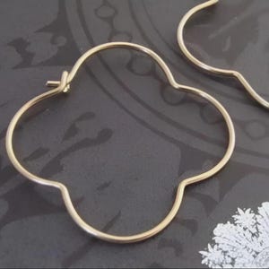 Handmade Sterling Silver Quatrefoil Hoop Earrings – Gothic Clover Jewelry image 7