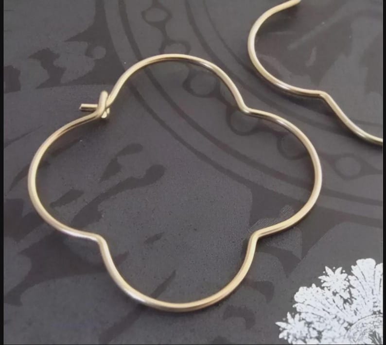 Handmade Sterling Silver Quatrefoil Hoop Earrings – Gothic Clover Jewelry image 7