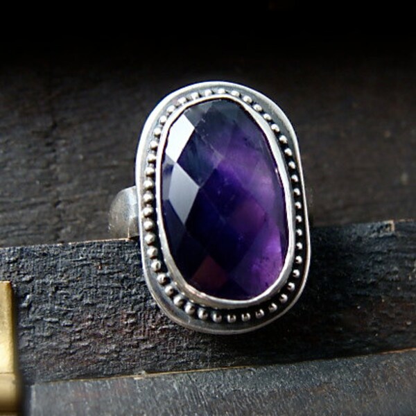 baroque amethyst ... gemstone cocktail ring