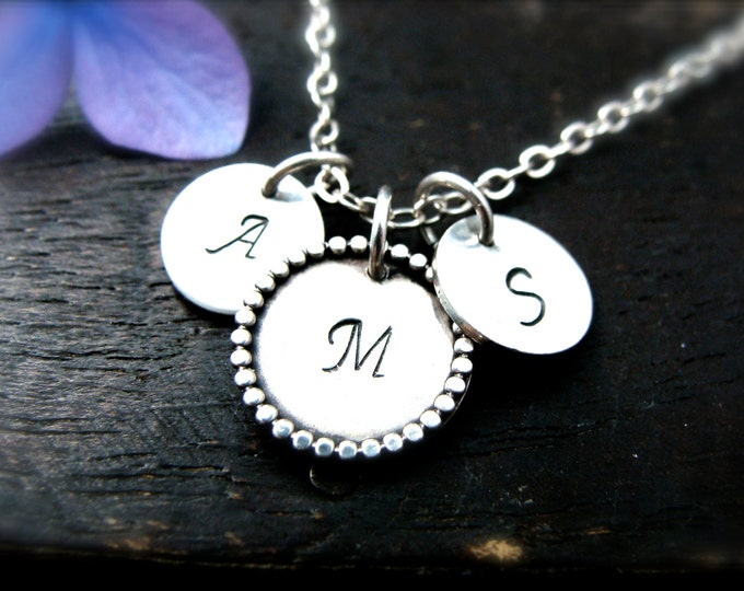 kindred ... family initial, mothers necklace, personalized necklace, initial necklace, siren jewels, charm necklace, gifts for her