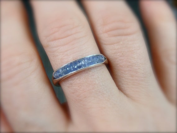 Tanzanite gemstone stacking ring, Sterling silver stack ring, Natural gemstone rings for women, Handmade gifts for her, Siren jewels