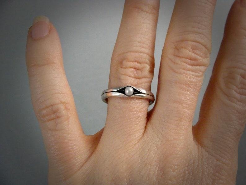 Freshwater Pearl Sterling Silver Ring β Handmade βprincess and the Pea ...