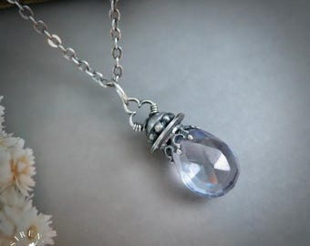 Quartz Crystal Pendulum Necklace - Boho witchy Pendant, handcrafted jewelry