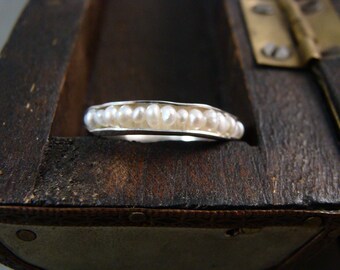 Anello In Argento 925 Con Perla D'Acqua Dolce Fatto A Mano – Modello Preoccupazione SR493 – Tutte Le Taglie