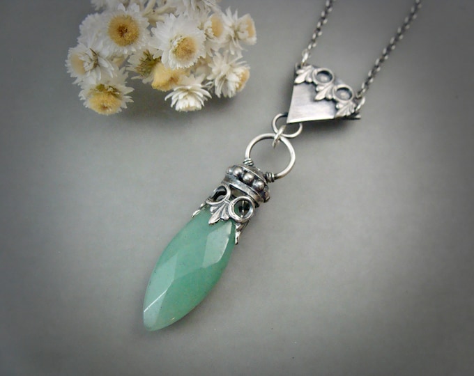 jadeite pendant...  boho necklace, metalsmith jewelry, handmade jewelry, silversmith jewelry, siren jewels