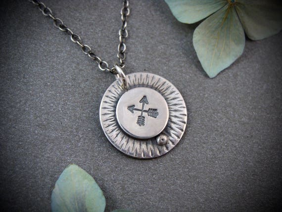 Two arrows sterling silver pendant, gifts for her, layering necklaces, boho pendants, arrow jewelry, silver necklace