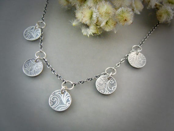 Sterling Silver Coin Necklace: Handmade Disc Necklace, Siren Jewels