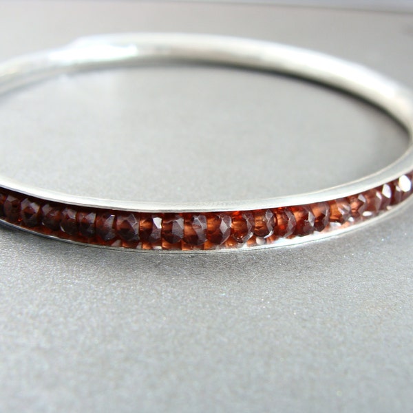 skinny garnet gemstone bangle