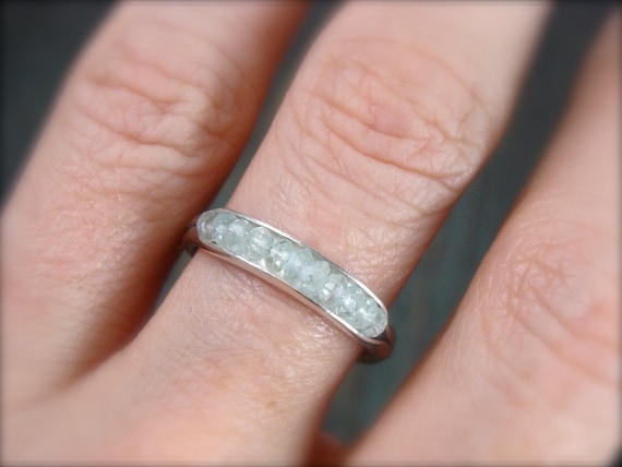 Aquamarine and sterling silver stacking ring, gemstone band ring, silver 925 ring, Gemstone stack ring, Handmade ring, Rings for women