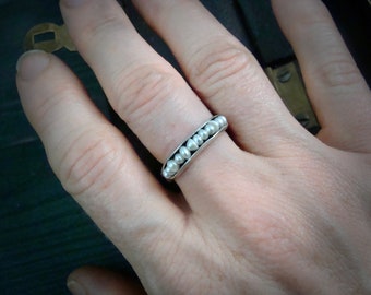 Anello in argento con perla | Perla d'acqua dolce | Anello con perla