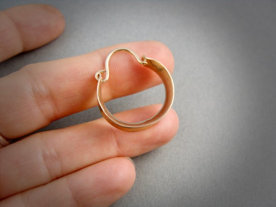Small 14k Gold Filled Chunky Hoop Earrings – Wide Mini Gold Hoops, Simple Concave Hoops, Handmade Jewelry, Gifts for Her, Siren Jewels