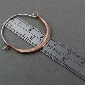 Handmade Hammered Hoop Earrings ~ Large ~ Rose Gold