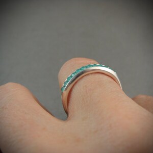 mystic quartz stacking ring... green quartz stacking ring, green quartz ring, sterling stack ring, gemstone ring, handmade ring image 3