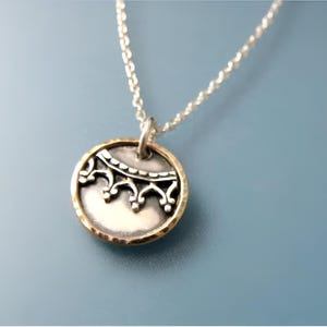 Petite mixed metal pendant, Small sterling silver and 14k gold filled layering charm necklace, Handmade jewelry, Siren jewels, Gifts for her