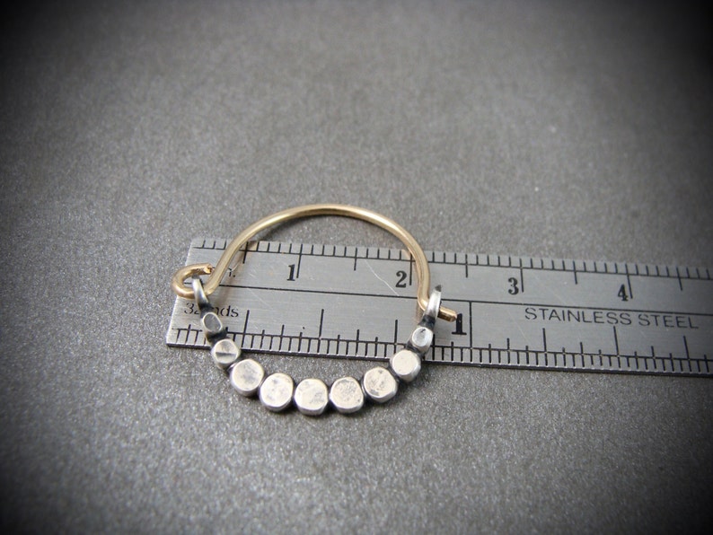 Petite Beaded Minimalist Mixed Metal Hoops Small Hoops Etsy