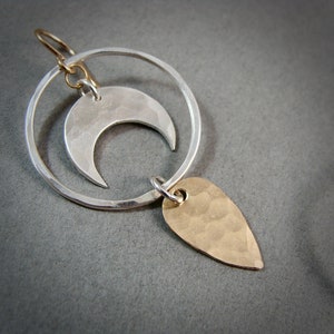Handgemachte Sterling Silber Halbmond Ohrringe: 14k Gold Fill