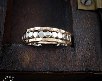Mixed Metal Stacking Rings – Sterling Silver & 14k Gold Filled Bands "Power Of Three"