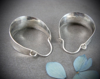 saddle hoops ...  sterling silver hoops, wide hoops, chunky hoops, concave earrings, silversmith jewelry, handformed earrings, gifts for her