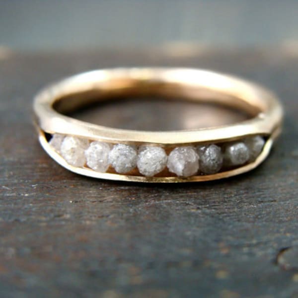 raw diamond rock candy ring