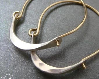 Handmade Mixed Metal Hoop Earrings – 14k Gold Filled & Sterling Silver